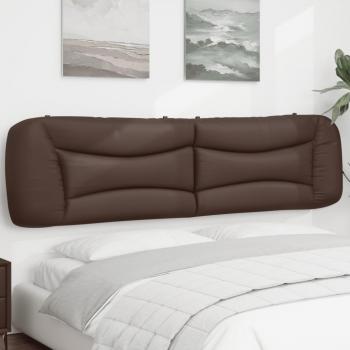 Cabecero de cama acolchado en cuero sintético marrón 200 cm