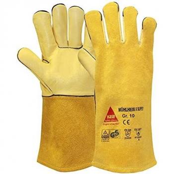 rabbit safety gloves Guantes unisex Mühlheim Ii-super Schwei, color marrón/blanco, talla 9, 2 unidades