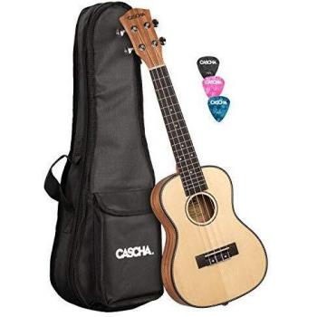 Cascha Premium Solid Top Concert Ukulele Set