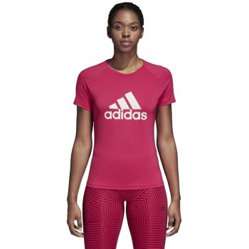 Adidas d2 m Logo de Manga Corta para Hombre, otoño/Invierno, Mujer, Color Real Magenta, tamaño Medium