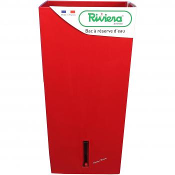 Self-Watering Square Flowerpot Riviera Eva New Plastic Red (37 x 37 x 68.5 cm)