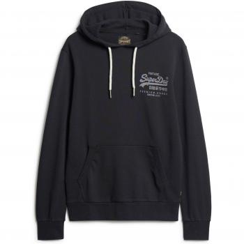 Sudadera con capucha Superdry Classic VI Heritage para hombre, color negro, 100% algodón, logotipo en el pecho