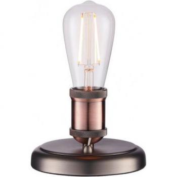Lámpara de mesa Hal acero peltre envejecido, 1 luz, Plancha de cobre envejecido, E27