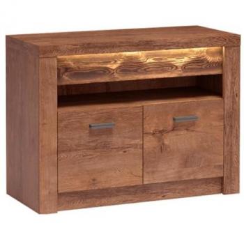 Mesa de TV Stanton C107 con LED, Fresno, 96x73x42cm, 2 puertas