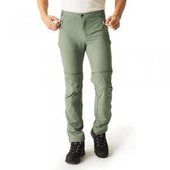 Pantalones de Montaña Regatta Hombre Zip Off Verde Impermeables Talla 38