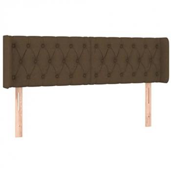 Cabecero LED Tapizado Marrón Oscuro 147x16x78/88 cm