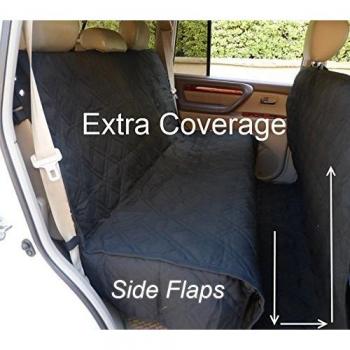 PETTOM Funda de Coche para Perro Cubierta de Asiento Trasero de Coche Protedtora de Perro, Impermeable y Antideslizante, Color Negro 238 x 142cm