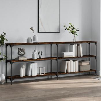 Consola de mesa Roble ahumado 200x29x75 cm en madera multicapa Marrón