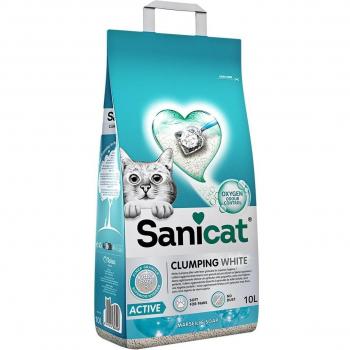 Arena Sanicat Clumping White Active para gatos
