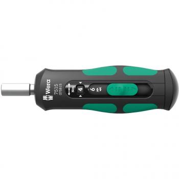 Wera 05075815001 7515 Kraftform Safe-Torque Speed Destornillador dinamométrico, rango de torque de 2-6 Nm, tamaño de cabeza 1/4, incluye ajustes de torque en 2