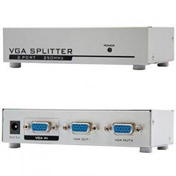NANOCABLE 10.25.0002 - Duplicador SVGA para 2 monitores con alimentacion, plata