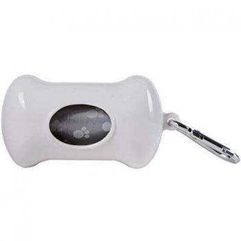 Wouapy WOU216996BLA Dispensador de Bolsas Higiénicas para Perro, Blanco Brillante