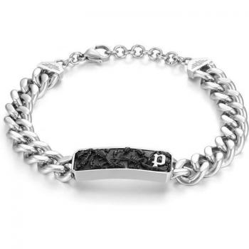 Pulsera Police Wire de acero plateada