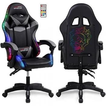 Silla gaming Amstrad 900 LED Calavera con 366 efectos de iluminación y control remoto