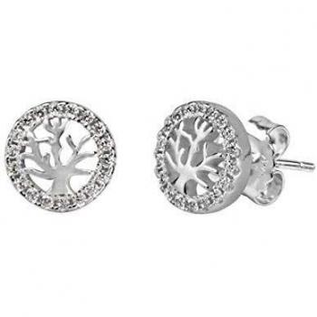 VIDAL & VIDAL Pendientes Plata árbol la vida Circonitas