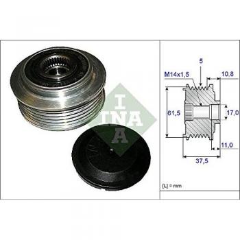 Rueda Libre de Alternador INA 535 0107 10 - Clutch de Alternador con Herramienta Especializada para Montaje en ALFA ROMEO 159 Berline