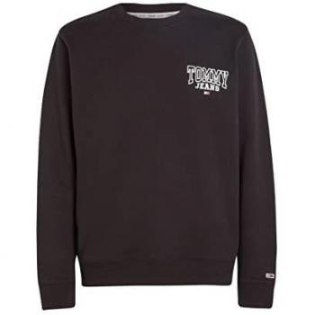 Tommy Jeans Men's Black Graphic Crew Neck Sweatshirt - Size 2XL