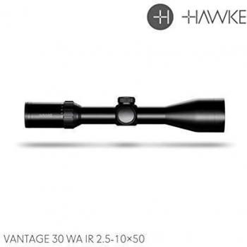 Hawke Vantage 30 WA IR Rifle Scope, 2.5-10x50mm, 30mm Tube, Illuminated L4A Dot Reticle, Black