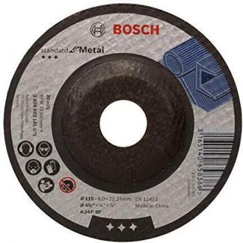 Bosch 2 608 603 181 - Disco de desbaste acodado Standard for Metal - A 24 P BF, 115 mm, 22,23 mm, 6,0 mm