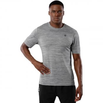 Camiseta de Hombre Siroko Resistance Gris Plata Manga Corta Fitness