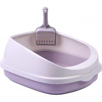 Arenero Gato Grande Bandeja Higiénica Caja de Arena 55.5*45*25CM Gris