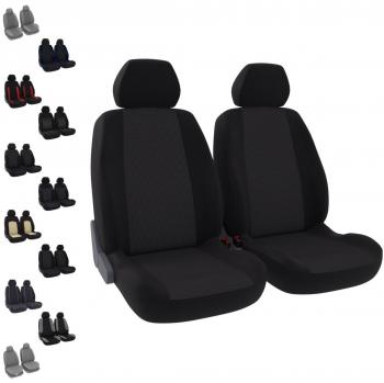 Funda de asiento universal para coche - 2 asientos delanteros - Malla poliéster negra - Antideslizante y lavable