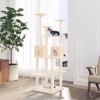 Árbol rascador para gatos de 167 cm con postes de sisal color crema