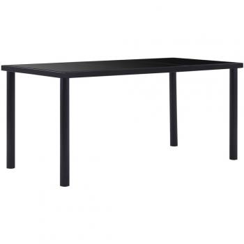 Mesa de comedor de vidrio templado negro 160x80x75 cm