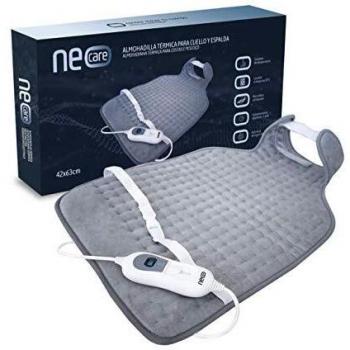 NEOCARE Almohadilla Térmica Cervical Dorsal 64x44cm. Manta Eléctrica Para el Alivio del Dolor Muscular Lumbar, Cuello y Hombro