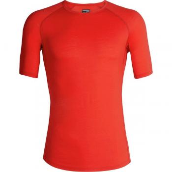 Icebreaker 150 Zone SS Crewe Camiseta, Hombre, Chili Red/Monsoon, Large