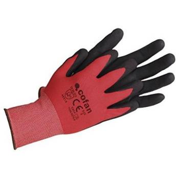 Guante Impregnado de Nitrilo Sandy Coating Rojo y Negro Talla 6 - Caja de 12 Unidades
