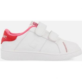 Gioseppo - Zapatillas deportivas colegiales para niños con doble cierre adherente, puntera reforzada, color blanco con detalle en rosa