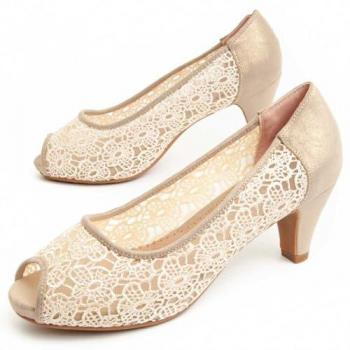 Zapato De Tacón Para Mujer Montevita Unne70 92378 Beige Talla: 39