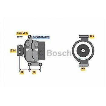 Alternador trifásico BOSCH 0 986 048 771, tipo de producto: alternador, características: alternador trifásico, marca BOSCH, número de pieza 0 986 048 771