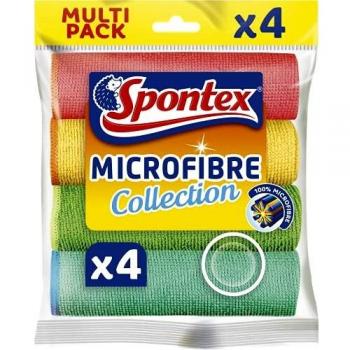 Paños de Microfibra Multiuso Spontex - 4 Piezas Coloridas
