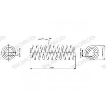 Muelle de suspensión y chasis MONROE SP4133, tipo: muelle de suspensión, características: diseñado para proporcionar soporte y estabilidad en el sistema de suspensión del vehículo, fabricado con materiales de alta calidad para asegurar durabilidad y