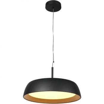 Lámpara colgante LED Steinhauer Mykty, metal negro, difusor mate, 45 cm, integrado (LED), modelo 3689ZW