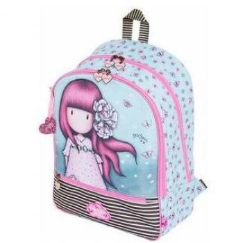 Mochila Escolar Acolchada Gorjuss Cherry Blossom Turquesa - Safta (32 x 45 x 13.5 cm)