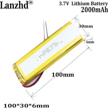 3.7V 2000mAh Rechargeable Lithium Polymer LiPo Battery for PDA, Music Player, Recording Pen, Humidifier, GPS, and Bluetooth Devices