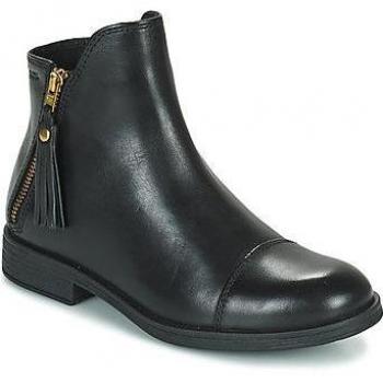 Botines Geox Agato para niña, color negro, con suela de goma antideslizante, sistema de transpiración Respira, cierre con cremallera lateral y detalles decorativos