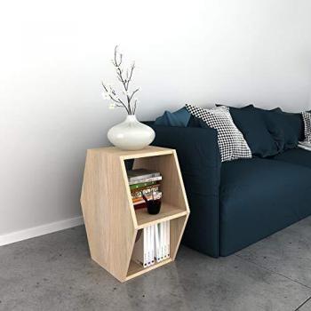 Homemania Mesa de Centro Gift Porta con Estantes, Aglomerado Melamínico, PVC, Sonoma, 33.6 x 52 x 60 cm, melamina