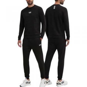 Chándal Core Identity de mezcla de algodón negro EA7 Emporio Armani 8NPV66_PJVTZ para hombre (3XL), Casual, Deportivo, Multideporte