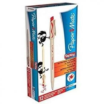 Bolígrafo Borrable Rojo Paper Mate Replay, Punta Redonda 1 mm, Paquete de 12 Piezas