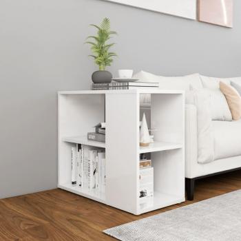 Aparador auxiliar blanco pulido 60x30x50 cm madera multicapa y aglomerado brillante