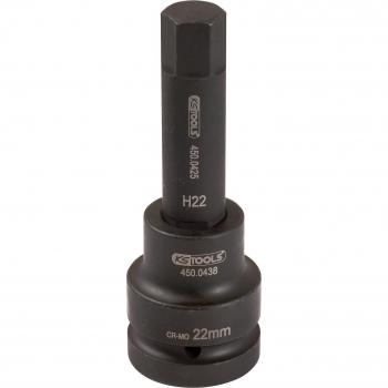 KS TOOLS 450.0492 1 Llave de vaso de impacto con punta para tornillos con encastre hexagonal, larga, 19 mm