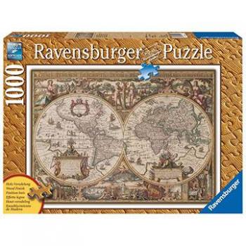 Rompecabezas 1000 Piezas Mapa Mundial Antiguo (Tratado de Madera) Ravensburger