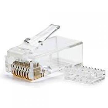 NanoCable 10.21.0201 - Conector para cable de red Ethernet RJ45, 8 hilos Cat.6 UTP, bolsa de 10 unidades, Transparente, Estándar