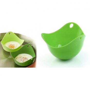 Set de 4 moldes antiadherentes de silicona para cocer huevos - 8 cm