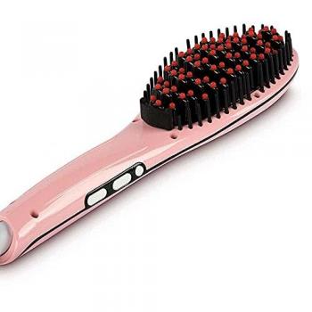 Cepillo Alisador Eléctrico Rosa KXCP-CAP - Potencia 45W, Temperatura Regulable, Protección Contra Sobrecalentamiento, Asa Ergonómica