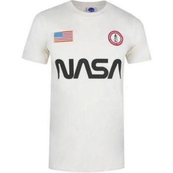 Camiseta de algodón para hombre con distintivo de la NASA, modelo TV362, color natural